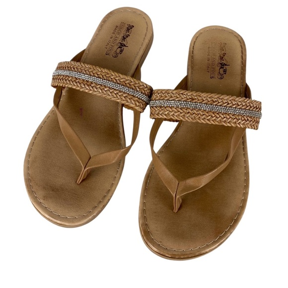 Coach and Four Sandals Slip On Tan Made in Italy Women’s Size 7 - Picture 10 of 12